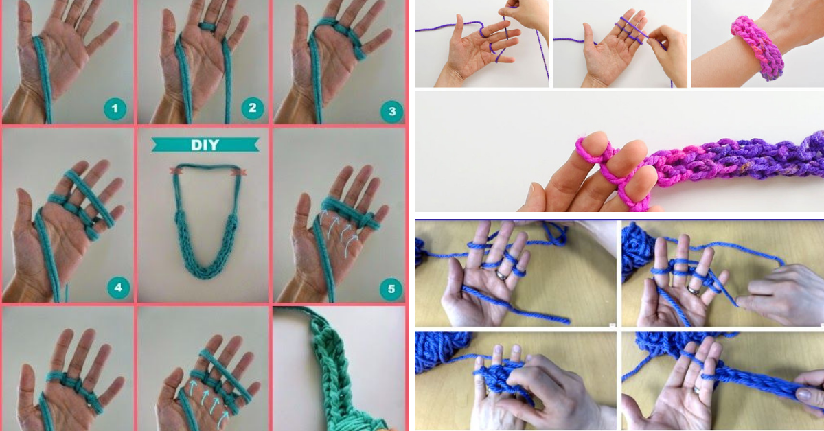 tricoter un bracelet avec ses doigts