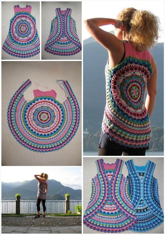 tricoter une blouse en crochet avec cercle 7
