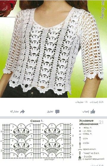 tutoriel blouse top femmes crochet 7