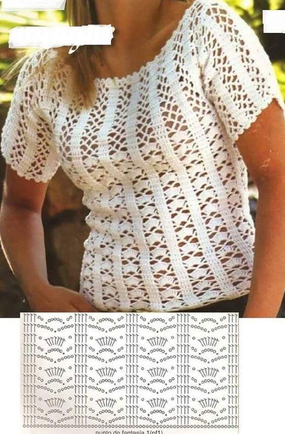 tutoriel blouse top femmes crochet 8