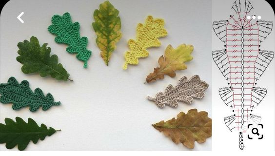 tutoriel crocheter des feuilles automne en laine 3