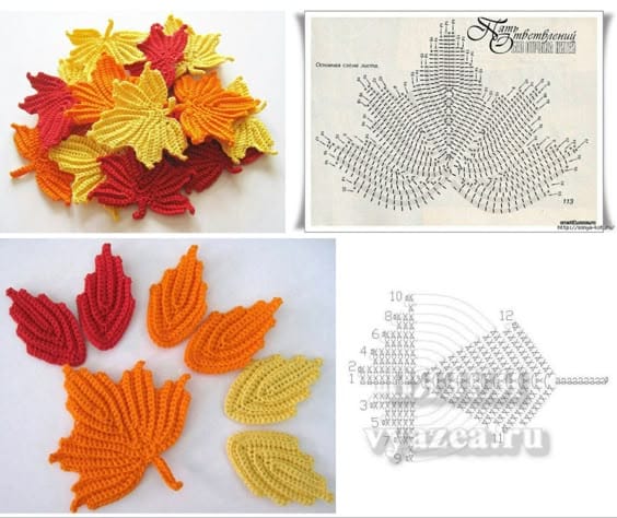 tutoriel crocheter des feuilles automne en laine 7