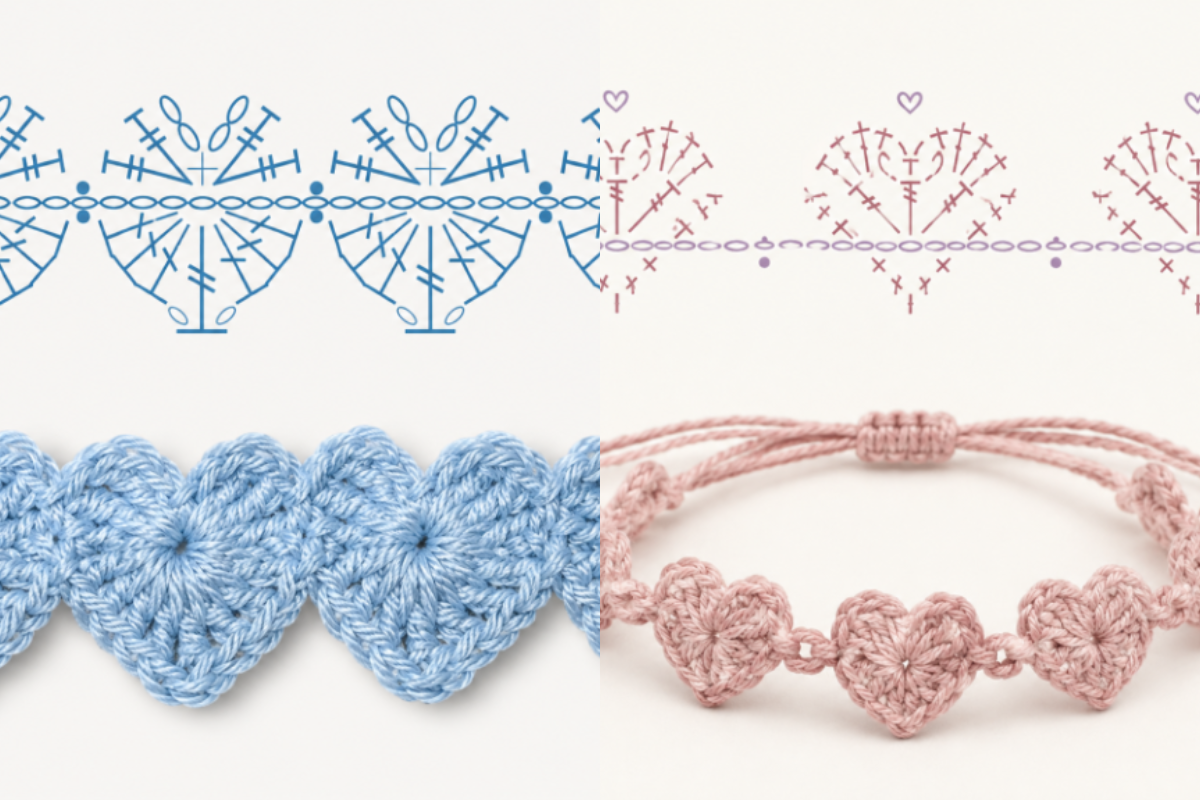 tutoriel facile pour realiser un bracelet coeur au crochet 2