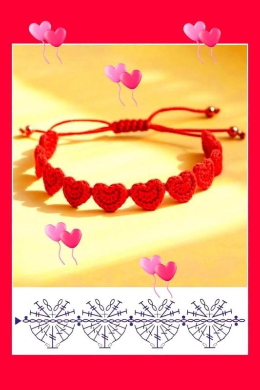 Tutoriel facile pour réaliser un bracelet cœur au crochet, étape par étape. tutoriel facile pour realiser un bracelet coeur au crochet 5