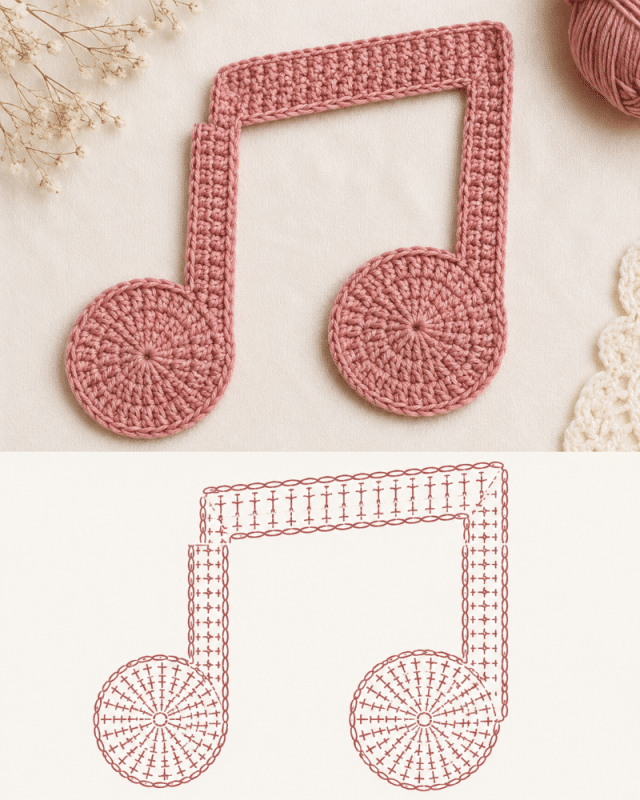 tutoriel pour crocheter une note de musique 4