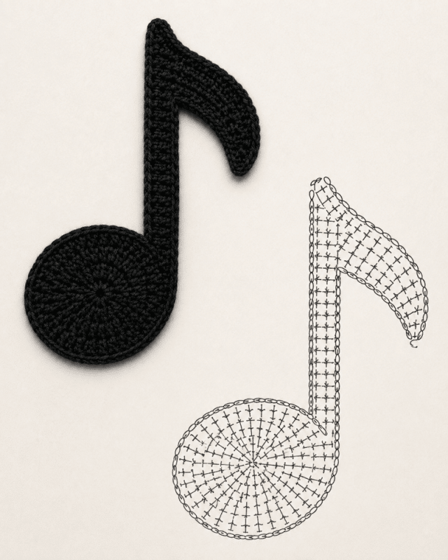 tutoriel pour crocheter une note de musique 5