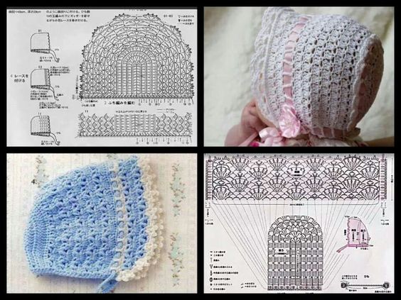 vintage crochet baby bonnet 1