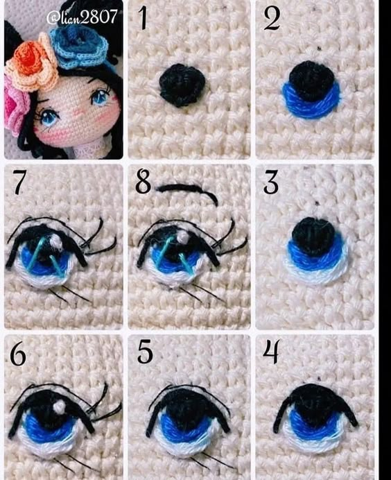 yeux pour amigurumis au crochet 1