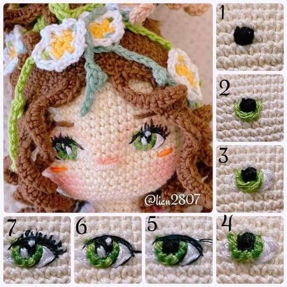 yeux pour amigurumis au crochet 2